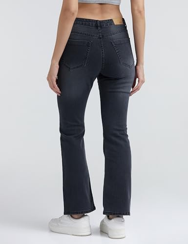 INKD Women's Flared Bootcut Jeans - High-Rise | Enzyme Wash | Classic 5 Pocket Styling | Jeans for Women (Available in Plus Sizes) - Image 2