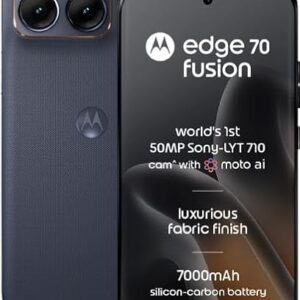 Motorola Edge 70 Fusion (Pantone Silhouette, 8GB RAM, 128GB Storage) | 6.78" 1.5K 144Hz AMOLED Display | Snapdragon 7s Gen 4 | 50MP Sony LYTIA 710 OIS Camera | 7000mAh Battery | 68W TurboPower |