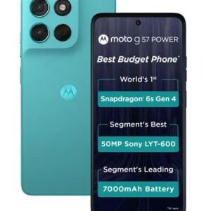 Motorola G57 Power 5G (Fluidity, 8GB RAM, 128GB Storage)| Snapdragon 6s Gen 4 Processor | 6.72" FHD+ Display | 50MP LYT-600 + 8MP Ultrawide | 8MP Selfie Camera | 7000mAh Battery, 33W TurboPower | IP64