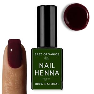 Natural Nail Henna For Dark Mehendi Stain | Instant Halal Mehndi Nail Stain For Women | Ready-to-use Dark Colour Nail Mehendi (Dark Maroon)