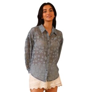 PINACOLADA Women's Shirt for Casual Wear | Spread Collar | Long Sleeve | Button Closure | Shirt Designed with Comfortable Fit for Woman & Girls