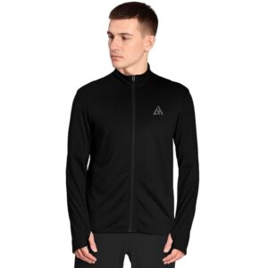 London Hills Men's Polyester High Neck Full Sleeve Full Zip with Pocket Solid Sports Track Standard Length Jacket