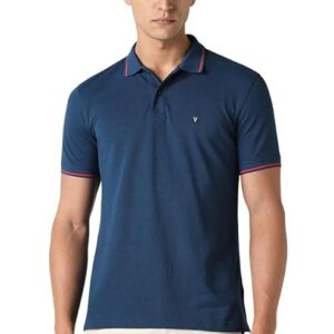 Van Heusen Men's Cotton Solid Regular Fit Collar Polo T-Shirt