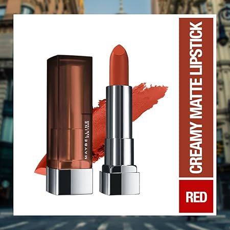 Maybelline New York Color Sensational Creamy Matte Lipstick lasts up to 12 Hours, Hydrate Lips, Rich Creamy Lipstick with Shea Butter, Available in 42 Shades - 674 Madison Red, 3.9g - Image 3
