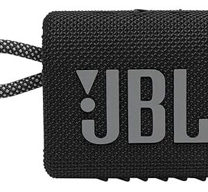 JBL Go 3 Wireless Portable Bluetooth Mini Speaker, Small Speaker with Pro Sound, Vibrant Colors with Rugged Fabric Design, Lightweight IP67 Waterproof, Type C Interface (Without Mic, Black)