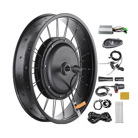 Electric Bike Conversion Kit Rear Motor & Rim Kit 48V 1500W Powerful E-Bike Motor Kit Brushless Controller PAS Sensor Bike Brake Shifter Kit