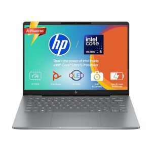 HP OmniBook 7 OLED (Previously Pavilion Plus) Intel Core Ultra 5 255H (16GB LPDDR5,1TB SSD) 3K, 0.2 ms, 14''/35.6cm, Win11, M365, Office24, Meteor Silver,1.5kg, fr0789TU, 5MP Camera, Backlit AI Laptop