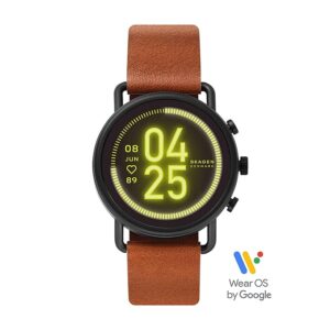 Skagen Falster 3(42mm, Brown) Leather Touchscreen Unisex Smartwatch with Speaker, Heart Rate, GPS, Music storage and Smartphone Notifications - SKT5201