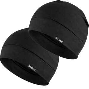 Slovic Helmet Skull Cap for Men [Pack of 2] | Hair Cover Beanie Cap for Men | Lightweight & Washable Helmet Cap for Bike | Cycle & Bike Accessories all | Ideal for Biking, Cycling & Sports | Free Size